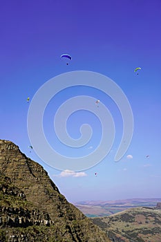 Paragliding near Mam Tor in the  Peak District