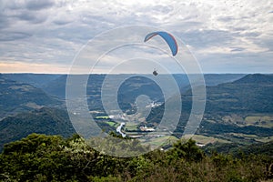 Paragliding at Ninho das Aguias Eagle`s Nest - Nova Petropolis, Rio Grande do Sul, Brazil