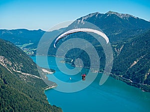 Paragliding over the Achensee in Tyrol