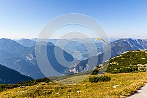 Paragliding over the Alps, Dachstein Mountain, Austria