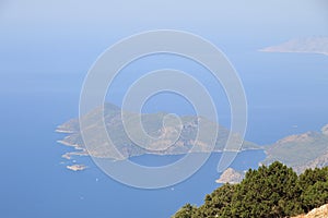 Paragliding over blue lagoon