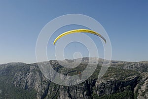 Paragliding over mountains