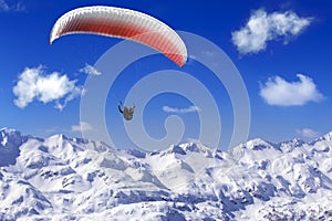 Paragliding over the mountains