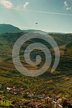 Paragliding over the mountains