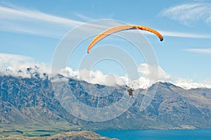 Paragliding over the mountais