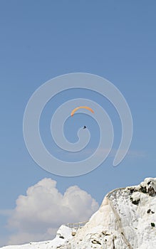 Paragliding over over mountain