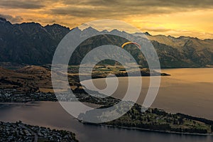 Paragliding over Queenstown, New Zealand