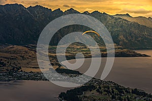 Paragliding over Queenstown, New Zealand