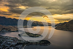 Paragliding over Queenstown, New Zealand