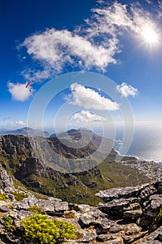 Paragliding over table mountain in capetown ,south africa-2