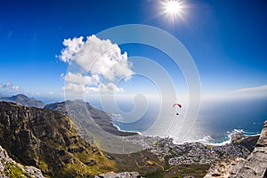 Paragliding over table mountain in capetown ,south africa-3