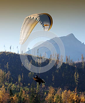 Paragliding in slovakia with mountain