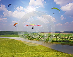 Paragliding sport in the sky