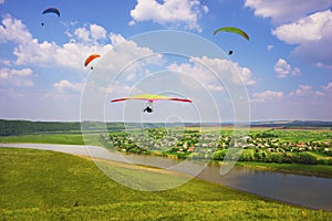 Paragliding sport in the sky