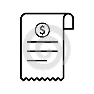 Paragon, bill, recepit - vector icon