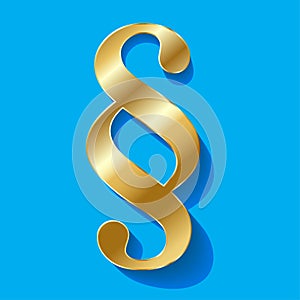 Paragraph gold symbol on a blue background.