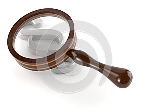 Paragraph with magnifying glass