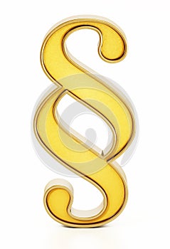 Paragraph symbol isolated on white background. 3D illustration