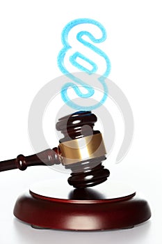 Paragraph symbol on white background