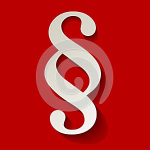 Paragraph white symbol on a red background.