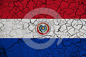 Paraguai flag on the background texture. Concept for designer solutions photo