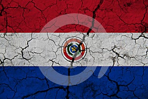 Paraguai flag on the background texture. Concept for designer solutions photo