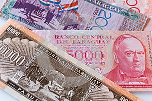 Paraguay banknotes, Guaranies sticking out of the wallet photo