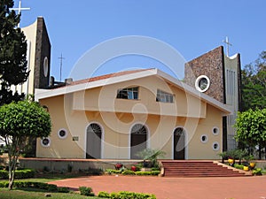 Paraguay, Ciudad del Este: San Blas cathedral, boat architecture