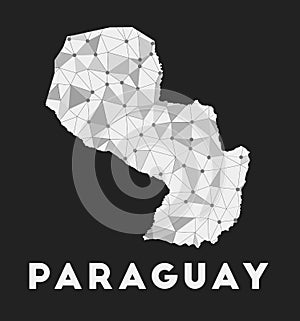 Paraguay - communication network map of country.