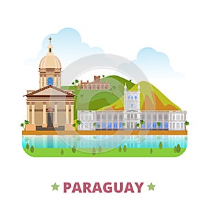 Paraguay country design template Flat cartoon styl photo