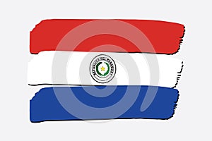 Paraguay Flag with colored hand drawn lines in Vector Format