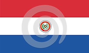 Paraguay flag vector.Illustration of Paraguay flag photo