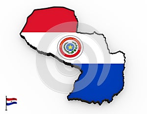 Paraguay high detailed 3D map