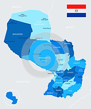 Paraguay Map - Info Graphic Vector Illustration