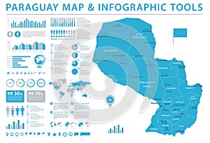 Paraguay Map - Info Graphic Vector Illustration