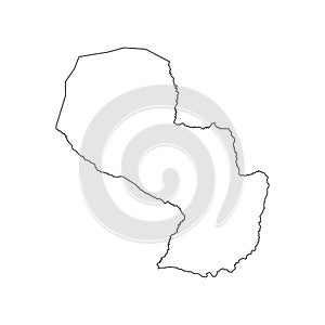Paraguay map silhouette