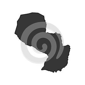 Paraguay map silhouette