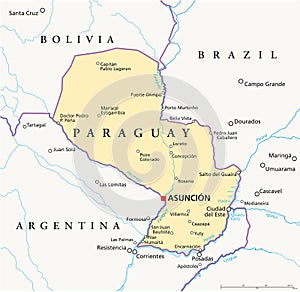 Paraguay Political Map photo