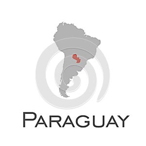 Paraguay and south american continent map