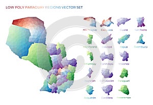 Paraguayan low poly regions. photo