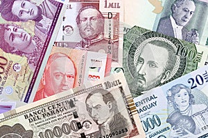 Paraguayan money, a background photo