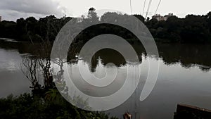 Paraiba do Sul river in Volta Redonda, Rio de Janeiro, Brazil. important water source for the states of Sao Paulo and RJ. handheld