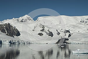 Paraiso bay mountains landscape, Antartica