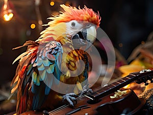 Parakeet violinist captured by DSLR camera