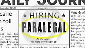 Paralegal job offer