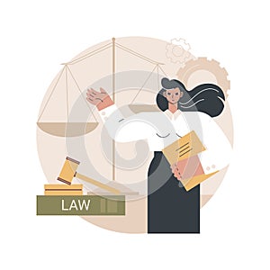 Paralegal services abstract concept vector illustration.