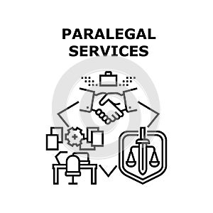 Paralegal Services Vector Concept Illustration