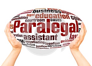 Paralegal word cloud hand sphere concept