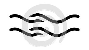Parallel Black Wavy Lines Vector Design, vector design Generative AI