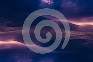 Parallel dramatic storm clouds space